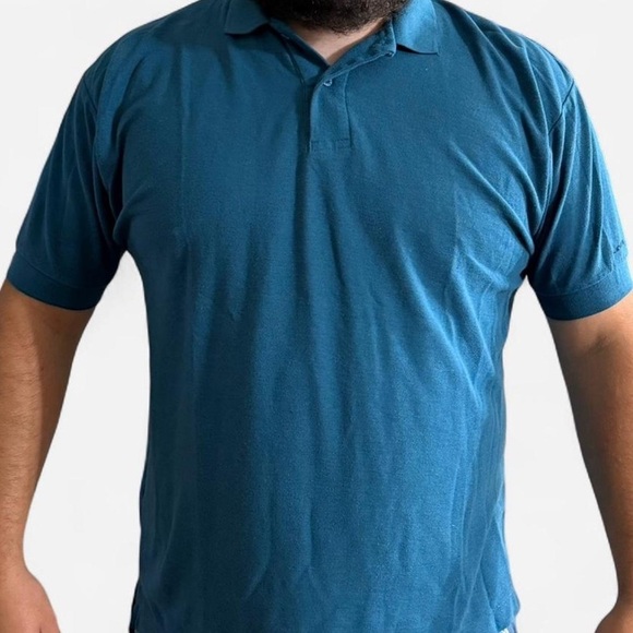 Vintage Levi’s Polo Shirt XL Teal Blue 80s Made in Korea - Picture 3 of 5